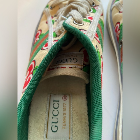 Gucci Tennis 1977 GG Apple Print Trainer Sneakers Size 10 / IT 40 - Picture 8 of 12